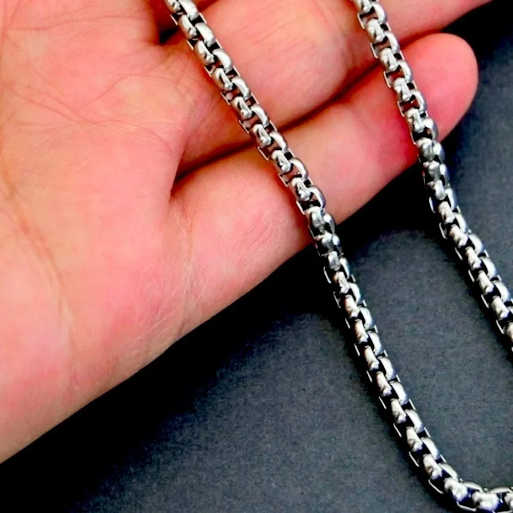 Stunning NEW thick BOX CHAIN 100% Wide 4mm stainless steel heavy